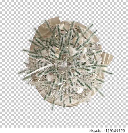 Christmas tree with decorations, isolated on white background, 3D illustration, cg render Christmas tree with decorations, isolated on white background, 3D illustration, cg render 119389396