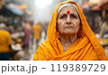 Generative AI Image of Beautiful Indian Woman Wear Veil in Busy Street Market at Bright Day 119389729