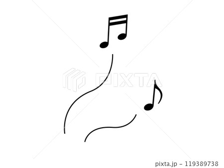 波線に音符　鼻歌を表す記号 119389738