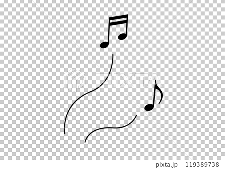 帶有音符的波浪線,代表嗡嗡聲的符號 帶有音符的波浪線,代表嗡嗡聲的符號 119389738