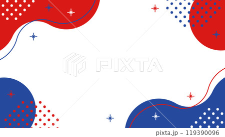 抽象的 フレーム ウェーブと幾何学とキラキラ 赤と青 トリコロールカラー 抽象的 フレーム ウェーブと幾何学とキラキラ 赤と青 トリコロールカラー 119390096