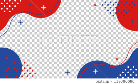 抽象的 フレーム ウェーブと幾何学とキラキラ 赤と青 トリコロールカラー 抽象的 フレーム ウェーブと幾何学とキラキラ 赤と青 トリコロールカラー 119390096