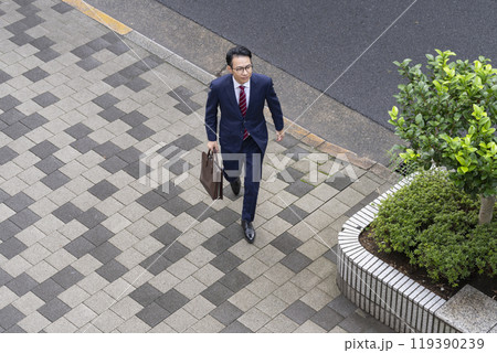街を歩くミドルのビジネスマン　俯瞰 119390239