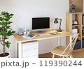一人暮らし　ワンルーム　在宅勤務　自宅オフィス　ナチュラルインテリア 119390244