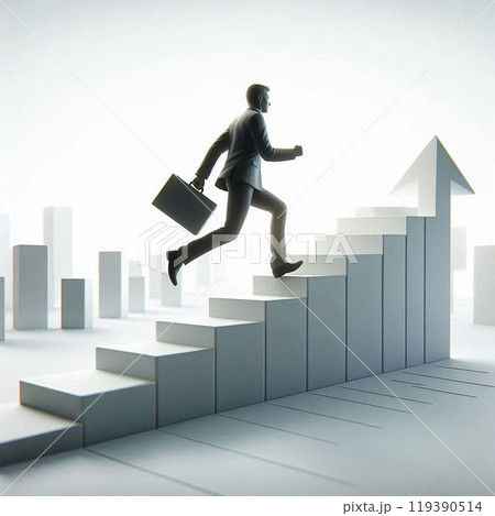 階段を上るビジネスマン 階段を上るビジネスマン 119390514