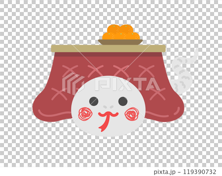 白蛇角色在被爐旁放鬆的插圖 119390732