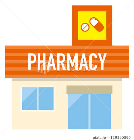 ドラッグストアのイラスト ドラッグストアのイラスト 119390890