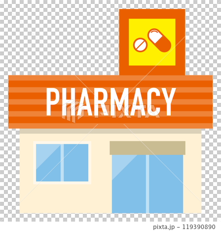 ドラッグストアのイラスト ドラッグストアのイラスト 119390890