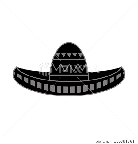 Vector Mexican sombrero with maracas. Cinco de mayo symbol isolated on white background 119391361