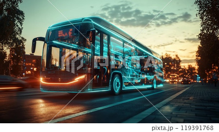AI搭載バスが自動運転するイメージ画像 119391768