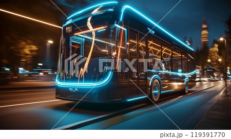 AI搭載バスが自動運転するイメージ画像 119391770