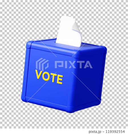 3DCG | A cute ballot box seen from an angle 119392554