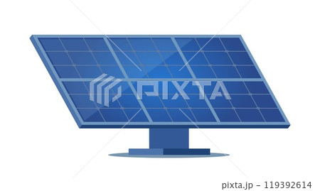 Solar Cell. Solar Panel. Renewable Energy Sources. Clean and Green Energy, technologies of future. Trendy style vector illustration. 119392614