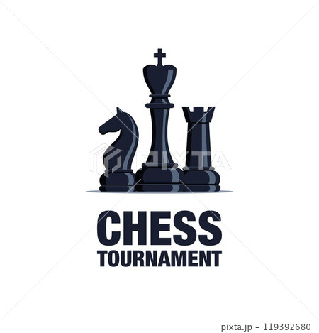 Chess tournament, competition. Poster invitation template. Sport club chess strategy. Vector illustration. Chess tournament, competition. Poster invitation template. Sport club chess strategy. Vector illustration. 119392680