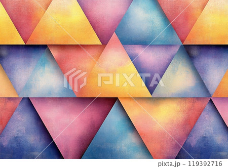 パステルカラーの水彩画の三角形のシームレスパターン パステルカラーの水彩画の三角形のシームレスパターン 119392716