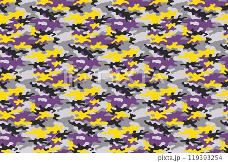 カラフルでポップな迷彩柄のシームレスパターン背景 119393254