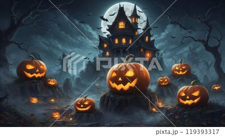 ハロウィンナイト カボチャたちのパーティー 119393317