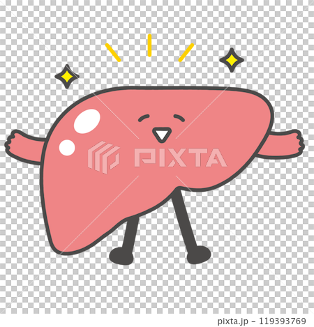 きれいな肝臓のキャラクターイラスト(健康) きれいな肝臓のキャラクターイラスト(健康) 119393769