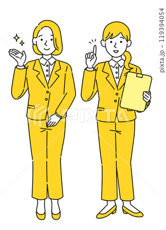 ビジネススーツの女性・シンプルでポップなベクターイラスト 119394054