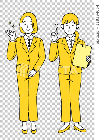 ビジネススーツの女性・シンプルでポップなベクターイラスト 119394054