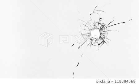 Close-up of shattering glass on white background , freeze motion 119394369