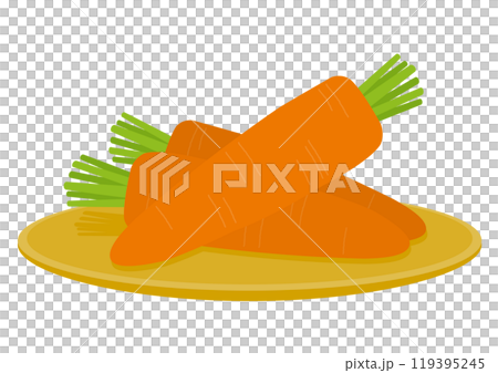 Illustration of a basket with carrots on it_2 Illustration of a basket with carrots on it_2 119395245
