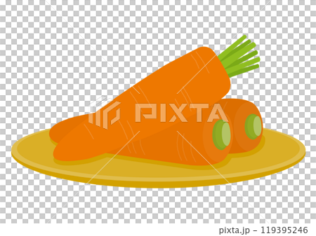 Illustration of a basket plate with carrots on it_1 119395246