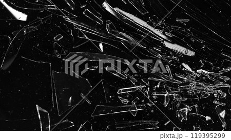 Texture of broken glass with cracks. 119395299