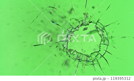Texture of broken glass with cracks. 119395312