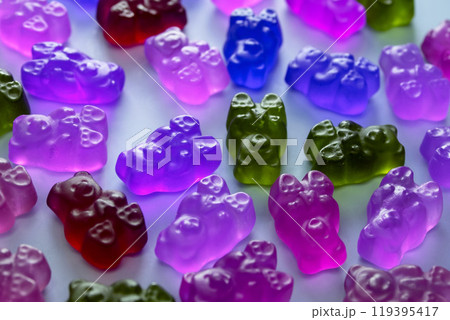 Colorful gummy candies, jelly bears sweets Colorful gummy candies, jelly bears sweets 119395417