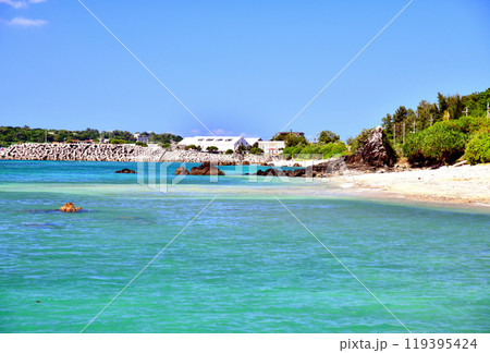 ゴリラチョップ／トートーメー石、崎本部緑地周辺を望む(沖縄県本部町)【2024.10】 119395424