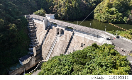 広島県三原市【野間川ダム】ドローン空撮_MNOMD_No21 119395512