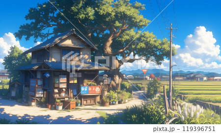 アニメ調の昭和の日本風景 119396751