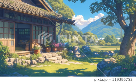 アニメ調の昭和の日本風景 119396752