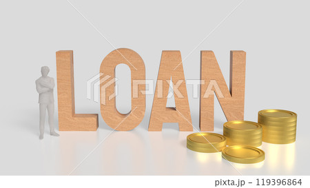 The man and loan text for Business concept 3d rendering. The man and loan text for Business concept 3d rendering. 119396864