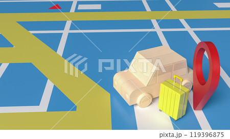 The Car and check point  for travel or applications concept 3d rendering. 119396875