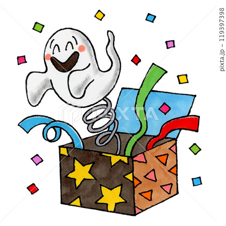 ビックリ箱から飛び出すオバケ 119397398