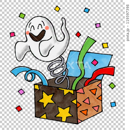 ビックリ箱から飛び出すオバケ 119397398
