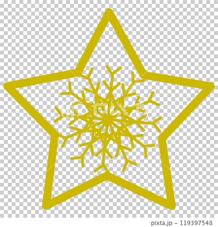 ゴールドの星と雪の結晶 ゴールドの星と雪の結晶 119397548