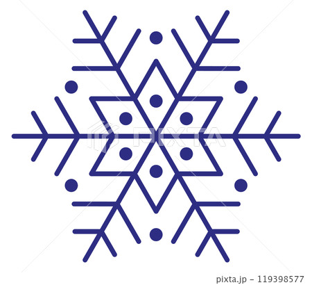 A blue snowflake with a diamond shape A blue snowflake with a diamond shape 119398577