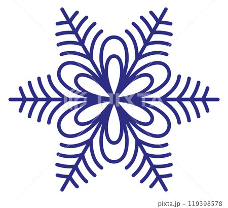 A blue snowflake with a flower design 119398578