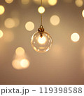 abstract Christmas background with snow, light bulb. 119398588