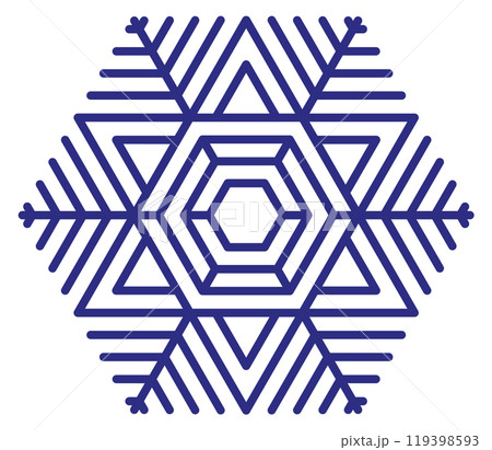 A blue snowflake with a diamond shape A blue snowflake with a diamond shape 119398593