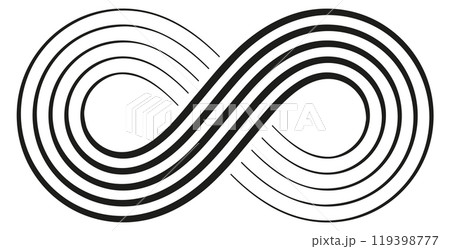 A black and white image of an infinity symbol A black and white image of an infinity symbol 119398777