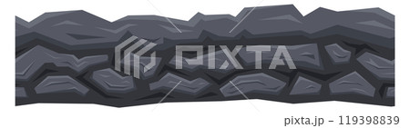 A gray rock wall with jagged edges and a rough texture A gray rock wall with jagged edges and a rough texture 119398839