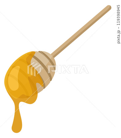 Honey dipper cartoon icon. Sweet wooden spoon 119398945