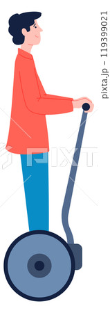 Man on segway. Urban personal transport on outdoor street 119399021