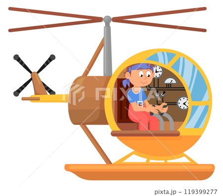 Boy ride funny aircraft. Retro wooden transport Boy ride funny aircraft. Retro wooden transport 119399277