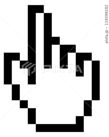 Hand cursor pixel element. Retro computer pointer Hand cursor pixel element. Retro computer pointer 119399282