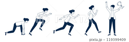 Career race. Business people competition. Successful employees 119399409